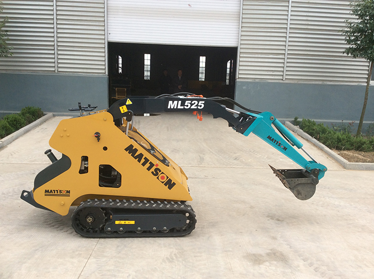 mattson mini skid steer loader with mini digger excavator arm