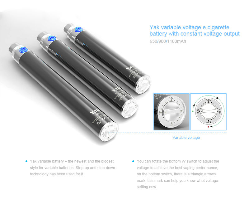 High quality Bianis Yak variable voltage battery best ego vv battery