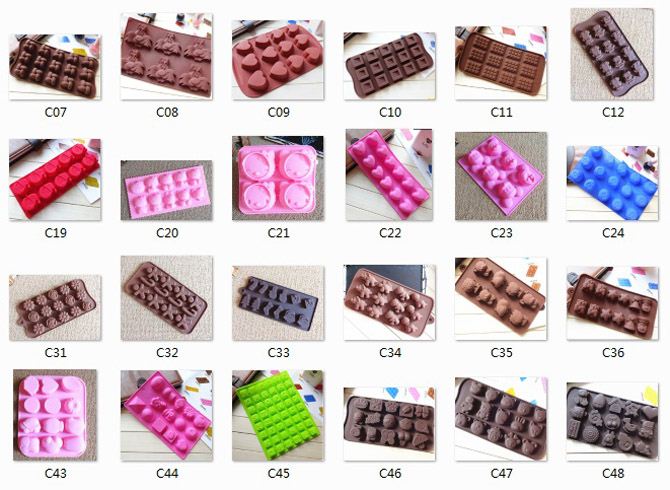 MFG Various shape silicone chocolate molds cutter fondant cake cookie chocolate modelling tools