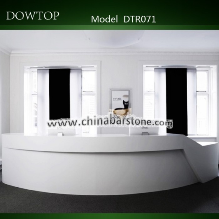 New Design Hotel Curved Reception Counter Desk Modern Cash