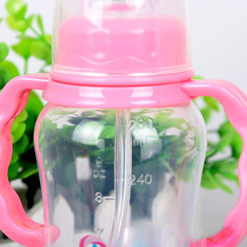 280ML PP Material Cheap Baby feeding bottle infant milk bottle newborn nursing bottle baby\\\'s bottle feeder-pink