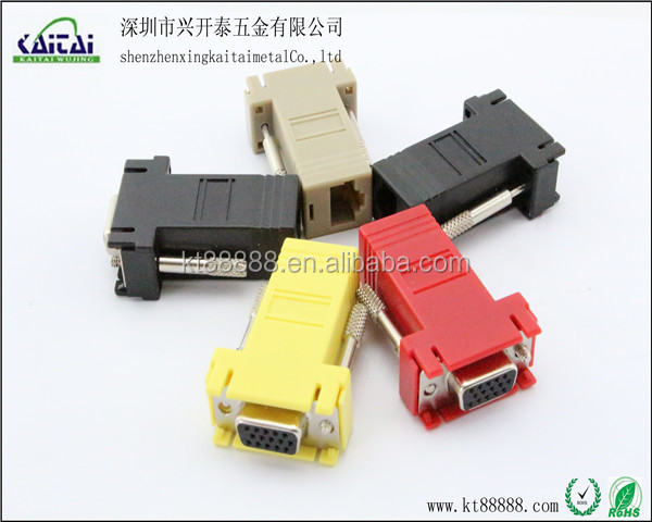 Yellow color RJ45 to VGA male modular adapter仕入れ・メーカー・工場