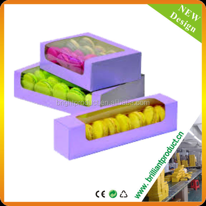 High quality factory price bakery paper box, custom made window box, paper box for macaron