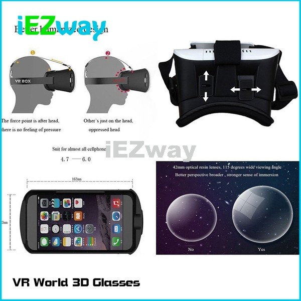 2016 iezwayアリババエクスプレス仮想現実google vrボックス3dメガネ用スマートフォン4.7〜6インチ仕入れ・メーカー・工場