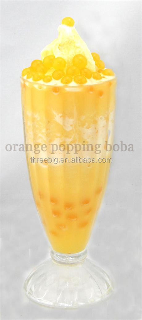 Delicious and colorful juice ball popping boba for pudding