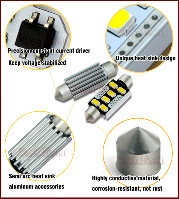 無極性!!絶爆光6連発5730チップ付け LED SMD ルームライト ルーム球 LED ルームランプハイワットSMD(32mm /36mm /42mm選択可能 )問屋・仕入れ・卸・卸売り