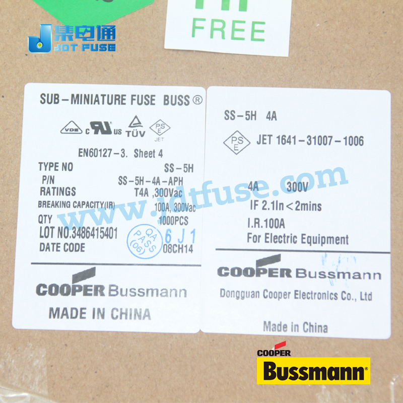 BussmannヒューズSS-5H-4A-APH t4a 300ボルトミニチュアヒューズ仕入れ・メーカー・工場