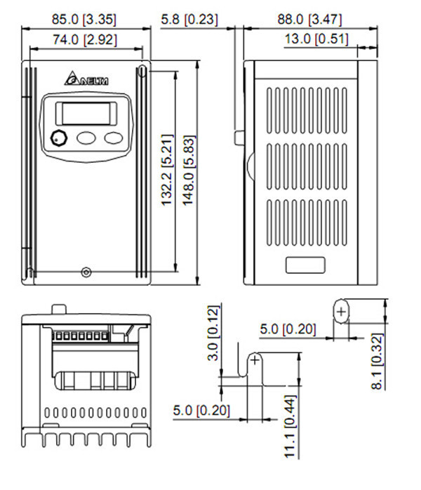 VFD002S23A Dimensions