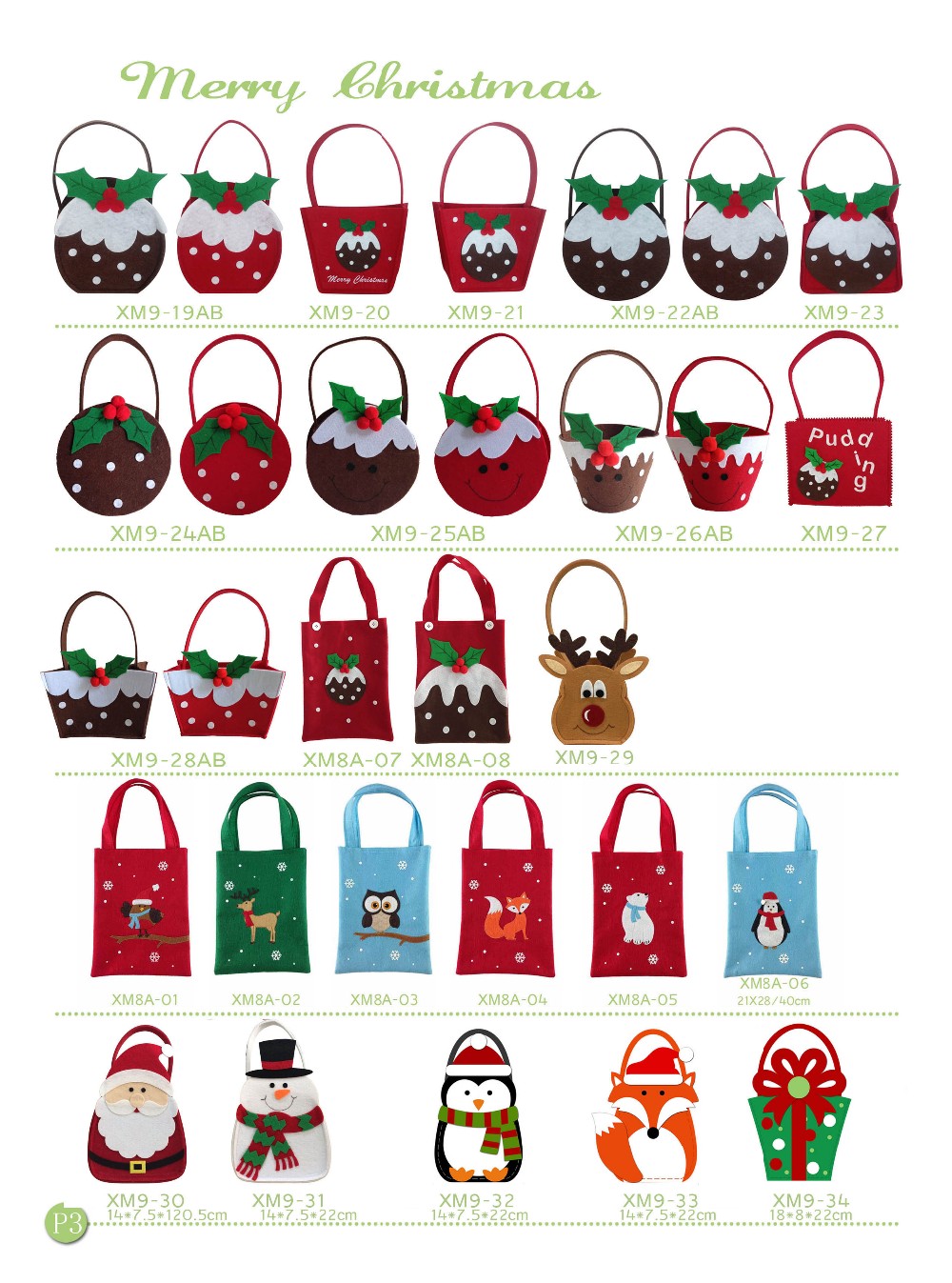 christmas fashion festival felt candy gift bag