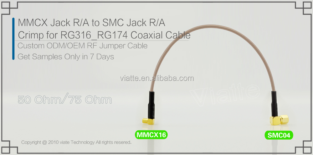 熱い販売のmmcxメスr/raにsmcプラグ/a7/16rfコネクタ仕入れ・メーカー・工場