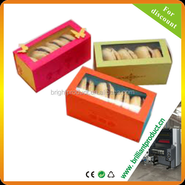 colorful macaron box wholeale, handmade custom printed macaron packaging