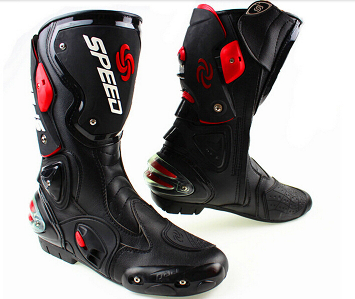 New Black Motorcycle Motorbike Racing Leather Waterproof Touring Safety Boot BW 