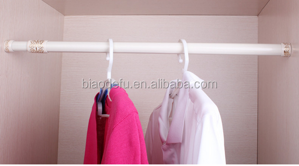 Clothes Hanging Pole Stainless Steel Extendable Rod For Wardrobe