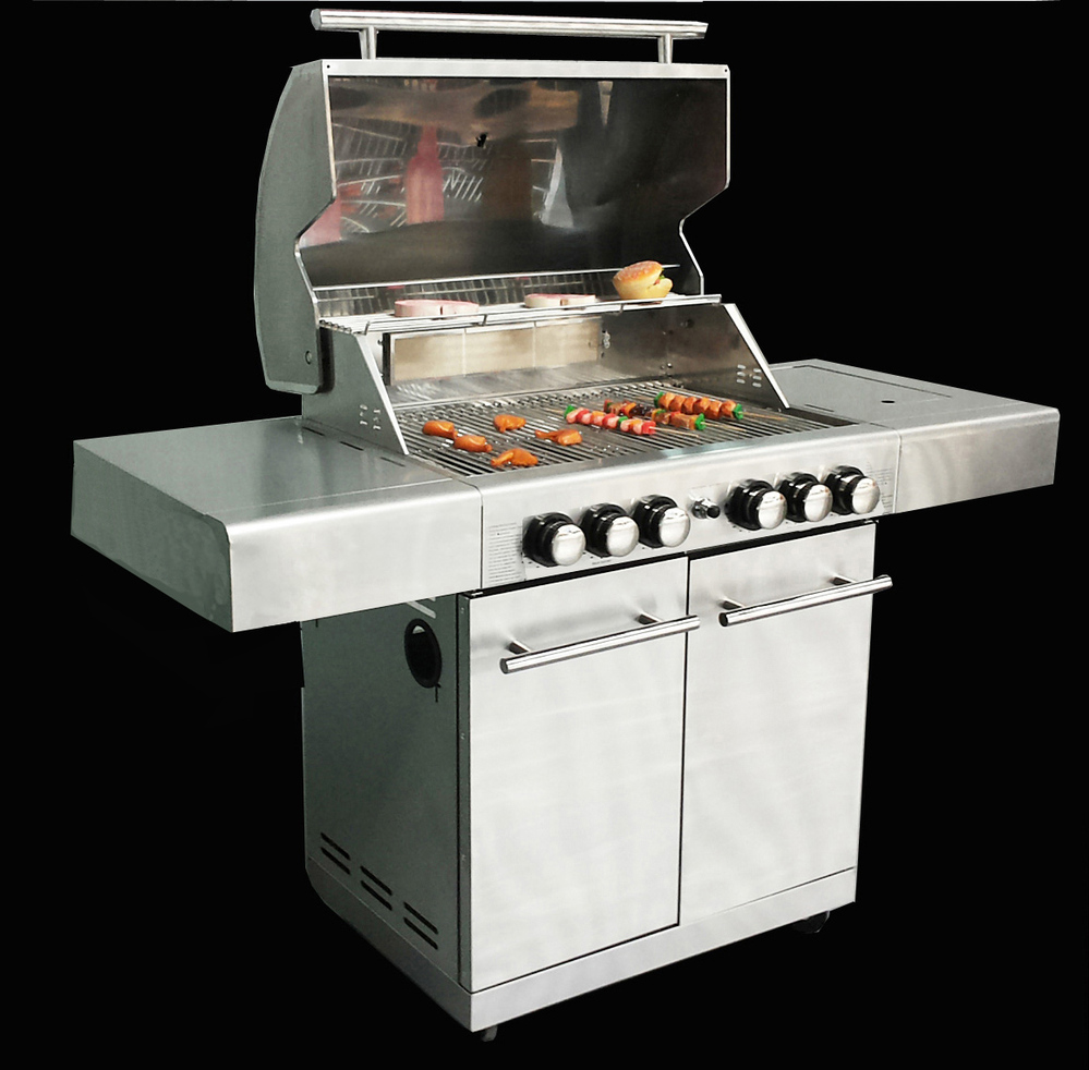 Aga Approval 6 Burner Gas Bbq Grill With Blue Led Light Buy 6 Burner