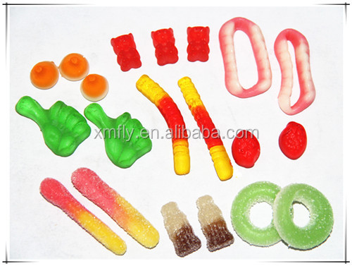 assorted designed shapes halal custom jelly gummy candy