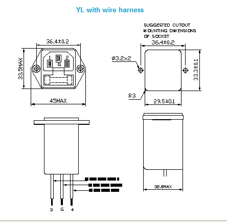 ul、 vde承認されたローパス2015単相ラインノイズac電源ソケットemiフィルタ仕入れ・メーカー・工場