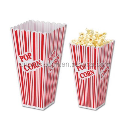 Custom Popcorn Buckets - Red w/ White Stripes - Plastic $2.59