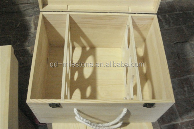 unfinished wooden craft case for red wine storage