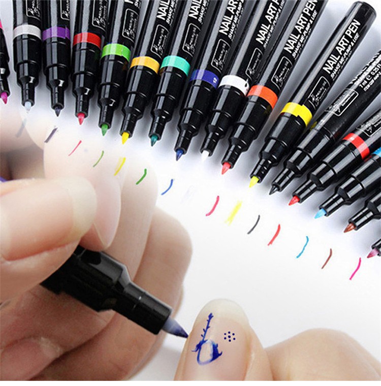 Free Shipping 12 Colors Acrylic Paint Pen Nail Art 4303 Pen Nail Art 1 Jpg 2