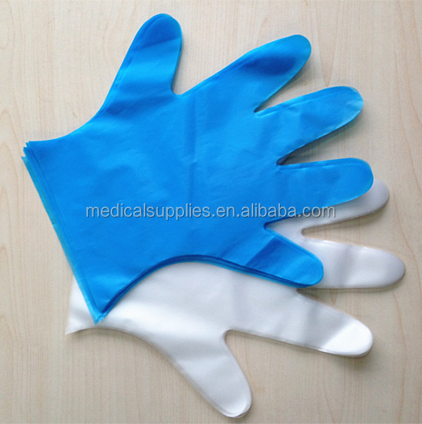 青使い捨てldpe/hdpe/peプラスチック製手袋、 cpeの手袋問屋・仕入れ・卸・卸売り