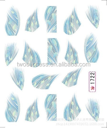 feather nail design water transfer printing nail sticker