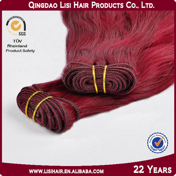 Virgin Remy Full Cuticle Tangle and Shedding Free Red Wine Hair Weave