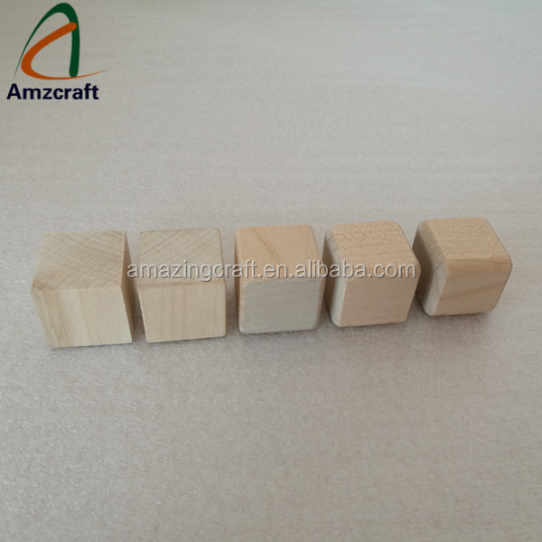 wholesale natural polished wood blocks custom small dice cubes