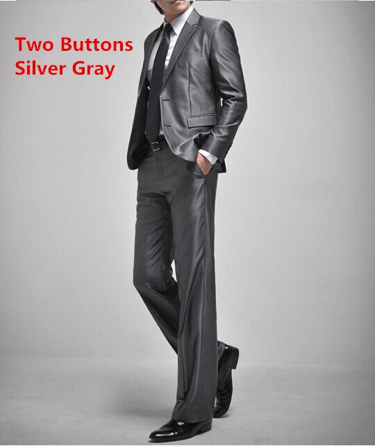 two buttons silver gray