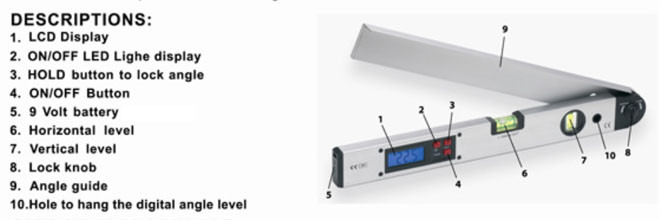 SE-ST99G 400mm digital 16 inch angle Aluminum Spirit Level meter
