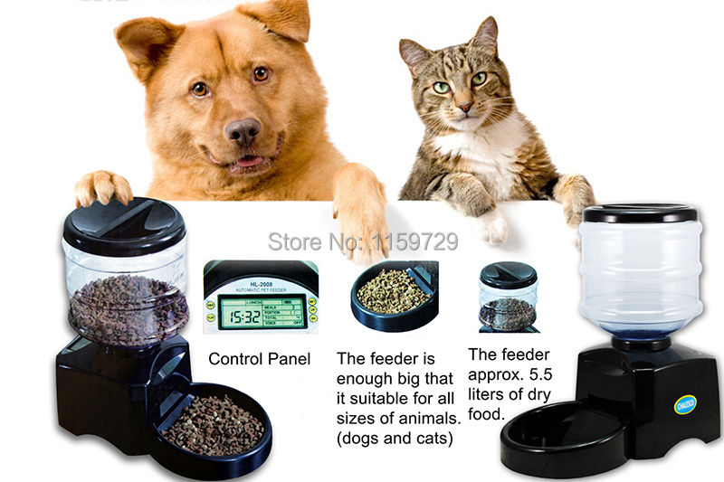 Automatic Dog Feeder With Timer Auto Pet Dry Food Dispenser