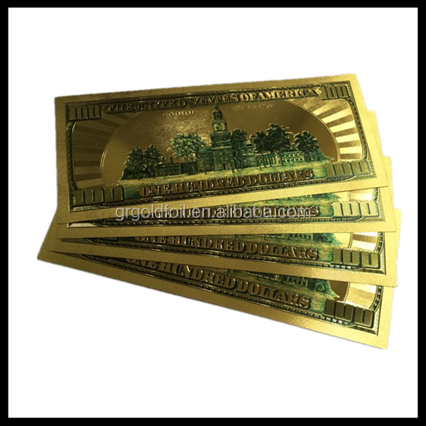 私達の通貨紙幣24kの金箔、 黄金の工芸品の金メッキギフト紙幣ビジネスギフト仕入れ・メーカー・工場