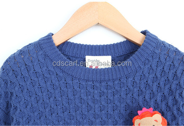 冬の女の子のセーターを編んだ2015ウールの赤ん坊の子供の衣服の子供卸売ニットパターンの子供のセーターセータープルオーバー仕入れ・メーカー・工場