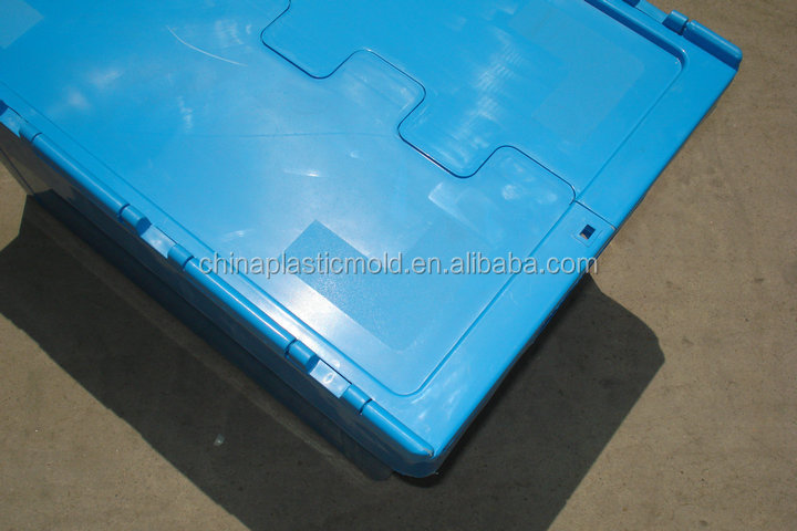 60l Storage Box Heavy Duty Plastic Moving Crates With Foldable Lids