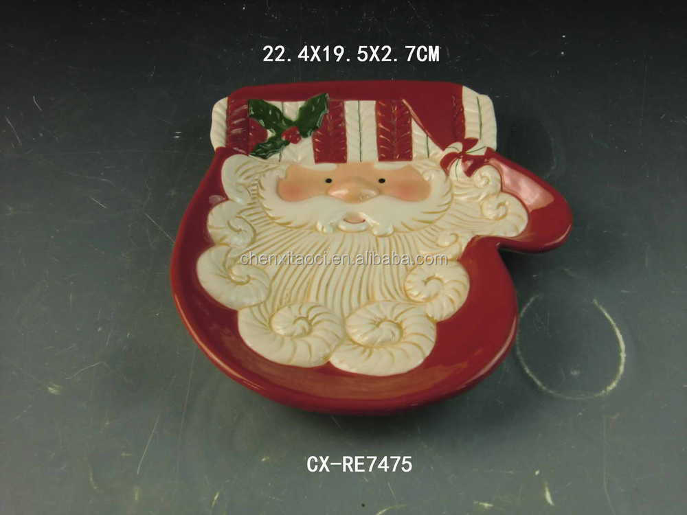 中国サプライヤー- クリスマスプレート- カラフルな丸いセラミック皿問屋・仕入れ・卸・卸売り