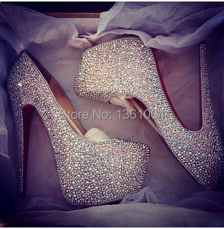 Aliexpress.com : Buy A B intensive white crystal HIGH heels ...