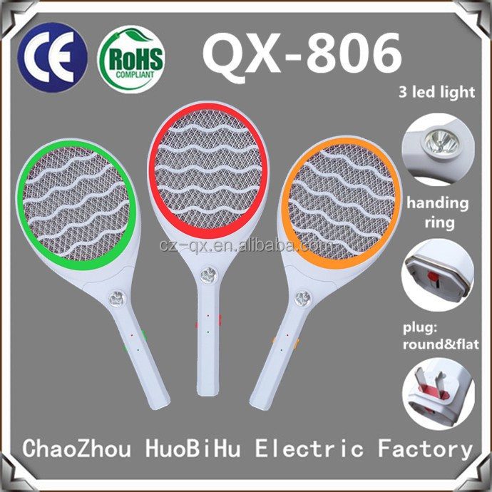 Qx806-2中国最新デザイン充電式蚊バットハンドルをledライトバッテリー800ma3電子蚊ハエたたき問屋・仕入れ・卸・卸売り