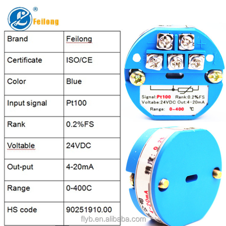 RTD PT100 Temperature Sensor Transmitter Module 0-400C 4-20mA