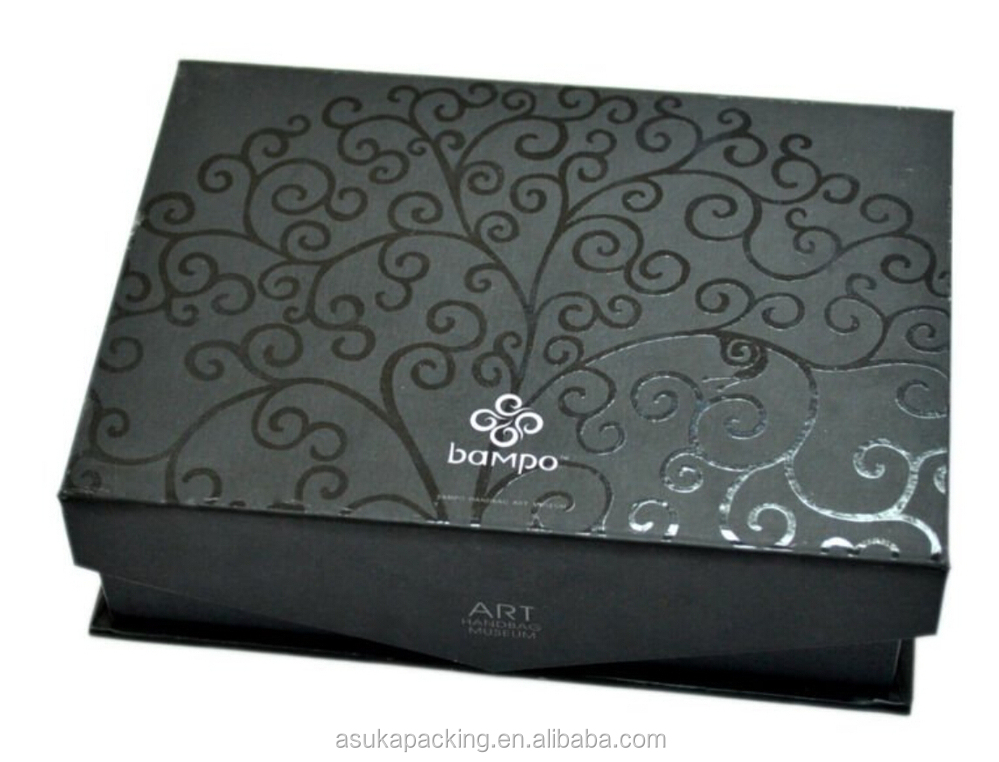 hot sale white & black folding style paper gift box for clothing