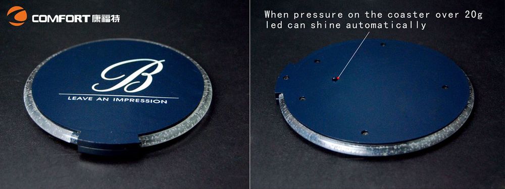 プロモーションプラスチック製の丸いledコースター問屋・仕入れ・卸・卸売り