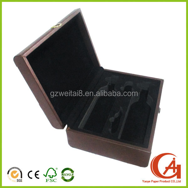 custom handmade red wine leather boxes wholesale for luxury wines packaging
