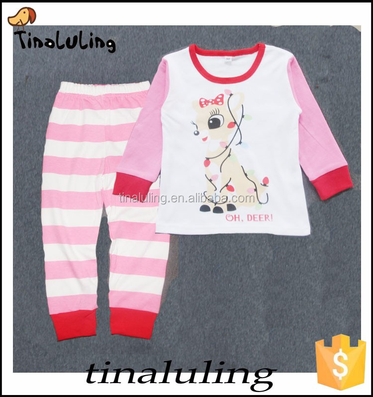 2016冬の子供服となりスーツ服スポーツセット100%コットンクリスマスパジャマ2ピース/スーツ仕入れ・メーカー・工場