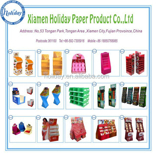 Wine shape cardboard display stand,display rack for red wine