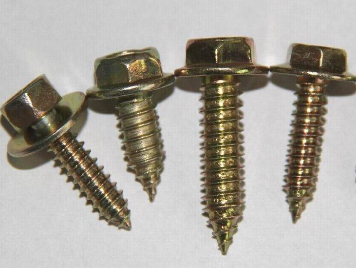 Gb102 Yellow Zinc Hex Head Flange Washer Self Tapping Screws With