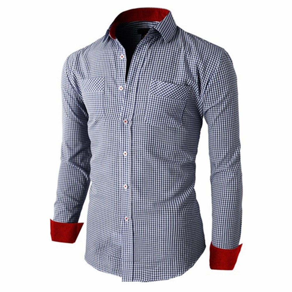 カスタム男性のヘリンボーン綿格子縞のシャツクラシックスタイル仕入れ・メーカー・工場