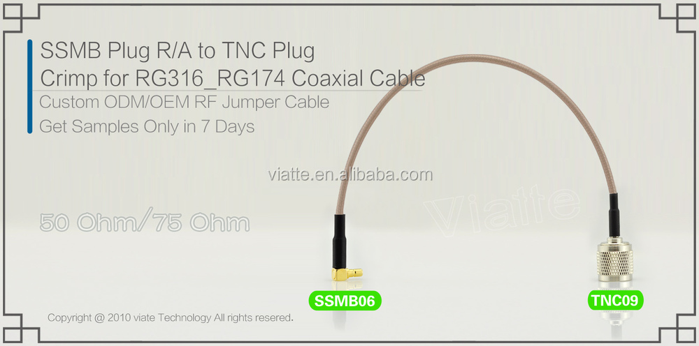 Ssmbプラグ/maler/aにtncプラグ/rg316_rg174オス圧着用同軸ケーブルのコネクター仕入れ・メーカー・工場