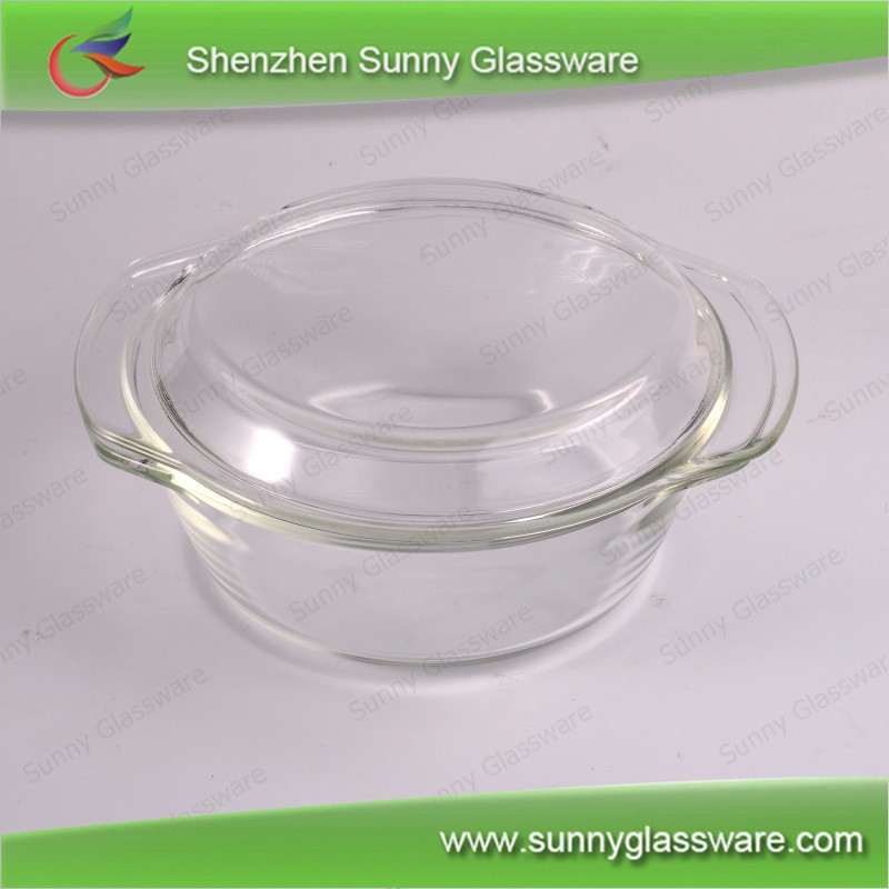 High Borosilicate Heat Resistant Glass Oven Bowl with Lid c