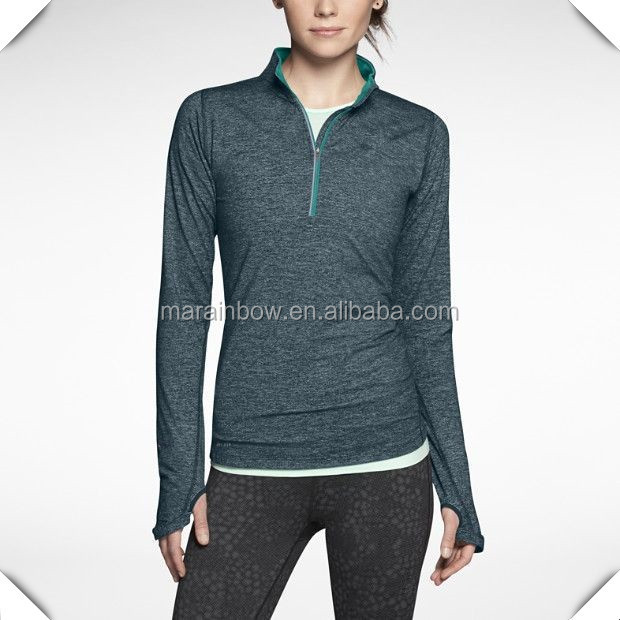 Dry Fit Women 1/4 Zip Pullover Running Shirts,Half Zip Performance Shirts Custom For Running And