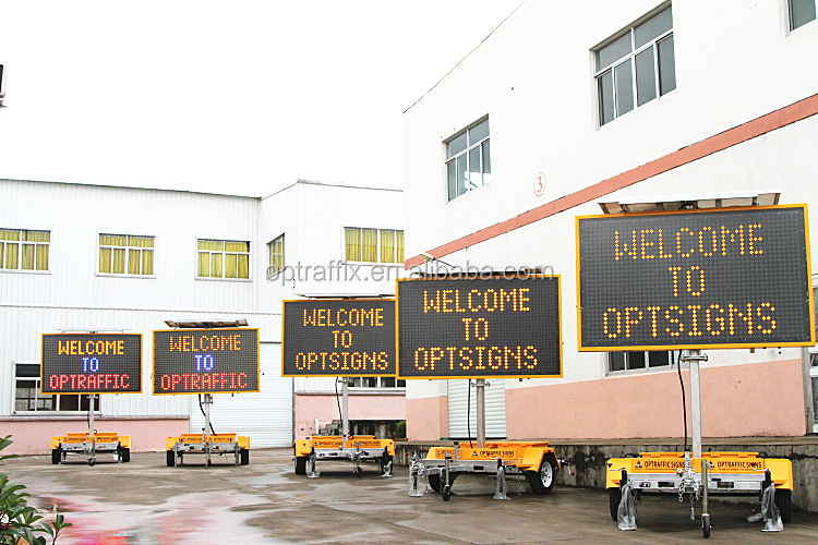 4 optraffic signs movable mobile portable cdms vms dms dynamic message signs LED changeable variable message signs vms trailers