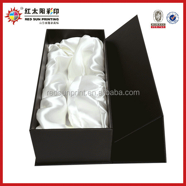 Handmade custom red wine paper box with hot stamping