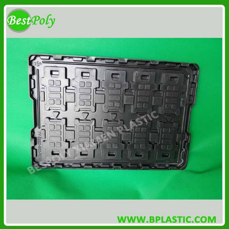 プラスチック製の黒いcoductiveトレイ熱成形トレイesd帯電防止トレイ仕入れ・メーカー・工場